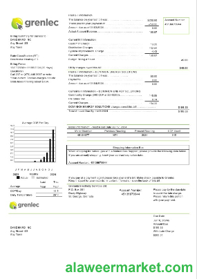 Grenada Electricity Services business utility bill Word and PDF template